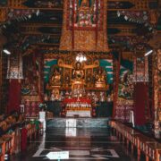 multicolored church interior