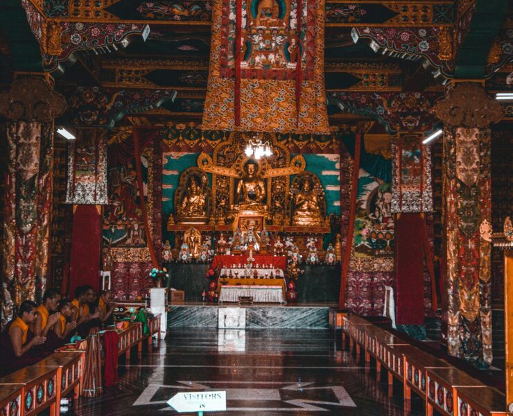 multicolored church interior