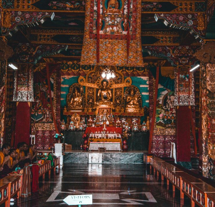 multicolored church interior