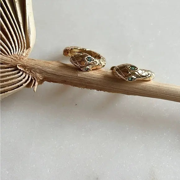 Gavin Snake Huggies - Gold Hoop Earrings