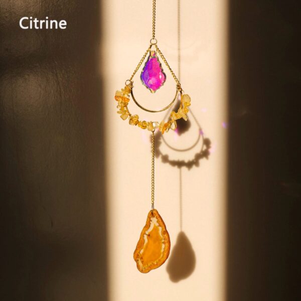 Teardrop Crystal Agate Suncatcher Hanging Aquamarine