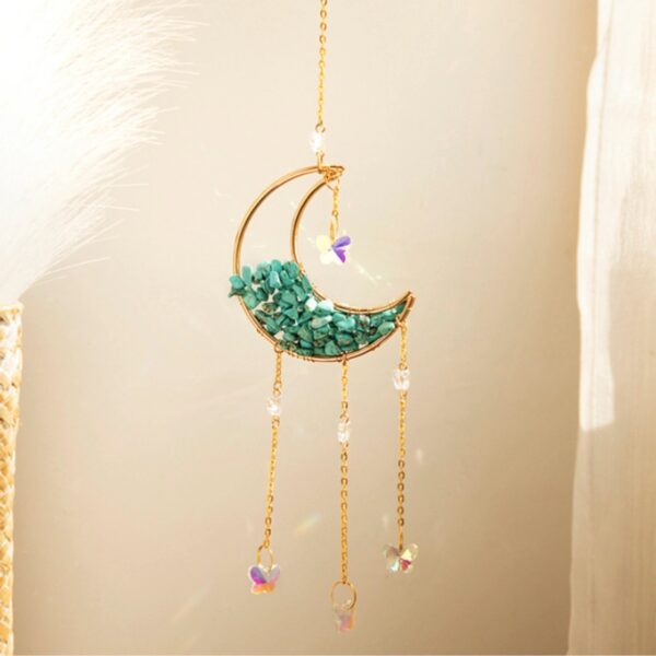 Moon Suncatcher Crystal Prism Amethyst