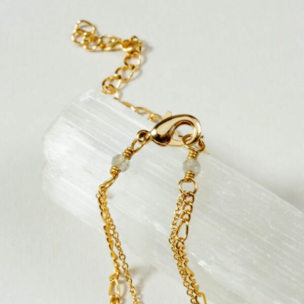 Druzy Quartz & Labradorite Necklace Set – Healing Crystal Duo Jewelry