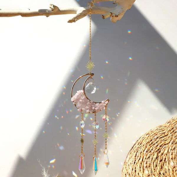 Moon Suncatcher Crystal Prism Decor Opal