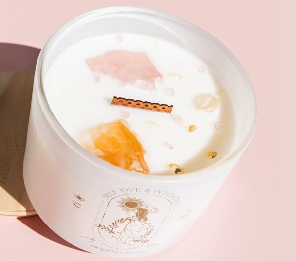 Self-Love Intention Crystal Candle
