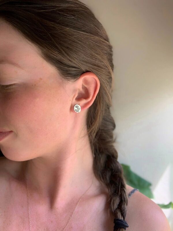 Silver Poppy Earrings – Solid Sterling Floral Studs