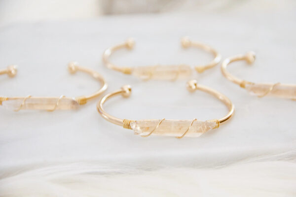 Wire Wrapped Quartz Crystal Bracelet