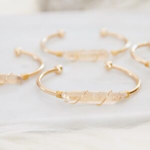 Wire Wrapped Quartz Crystal Bracelet