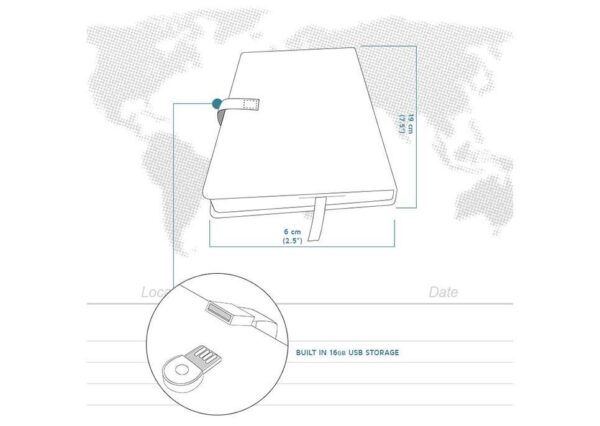 Crua Travel Journal + 16GB USB Clip for Closing