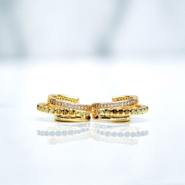 Triple Threat Huggies - 14K Gold Vermeil
