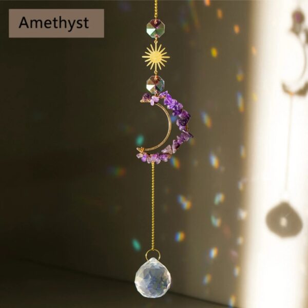 Hollow Moon Crystal Wind Chime Sun Catcher