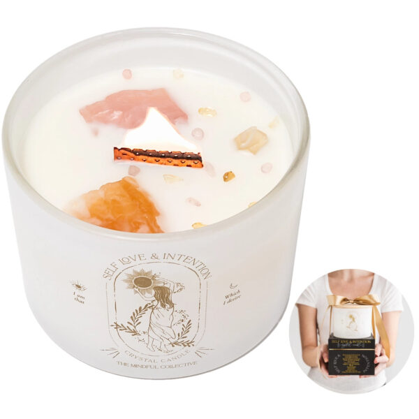 Self-Love Intention Crystal Candle