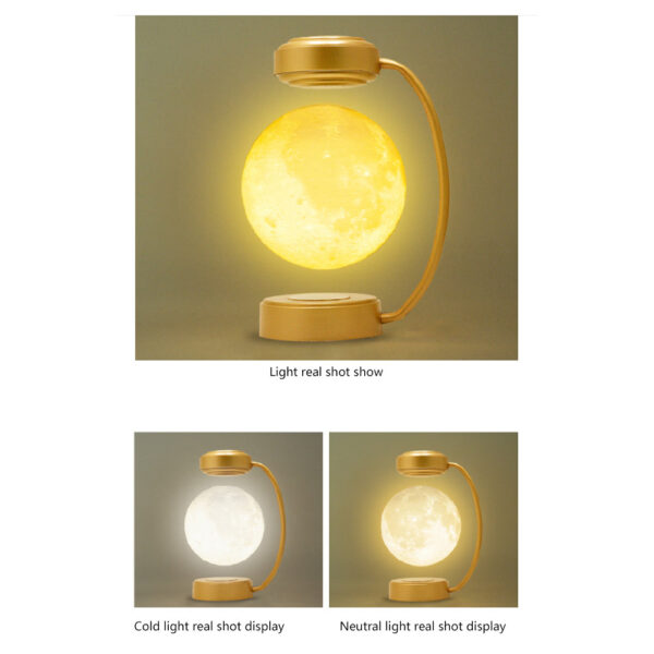 Portable Magnetic Levitation Moon Lamp LED Rotating Dangling Lamp
