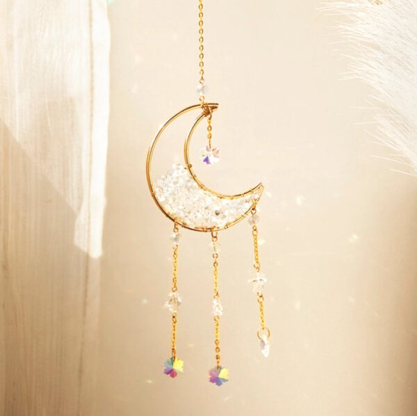 Moon Suncatcher Crystal Prism Amethyst