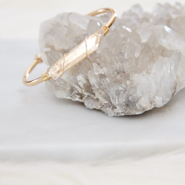 Wire Wrapped Quartz Crystal Bracelet